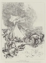 Le Diable de poussière dans le camp